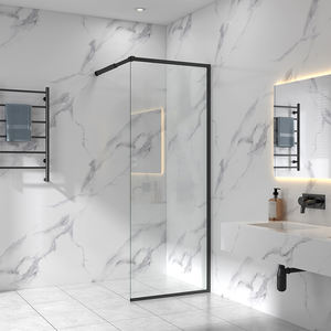 Negro 5/16 3/8 pulgadas Vidrio templado <span class=keywords><strong>de</strong></span> seguridad Paneles <span class=keywords><strong>de</strong></span> ducha con marco <span class=keywords><strong>de</strong></span> vidrio fijo Pantalla <span class=keywords><strong>de</strong></span> ducha en perfil <span class=keywords><strong>de</strong></span> aluminio para <span class=keywords><strong>Baño</strong></span> - Product Image 6