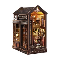 Kit de bricolage Magic Coffee Shop Book Nook, Kit de maison miniature en bois, Puzzle 3D à faire soi-même, Maison en bois artisanale faite à la main