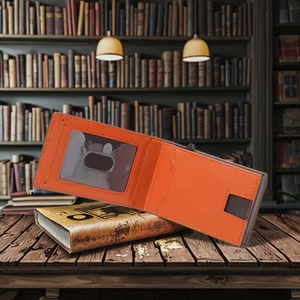 For Unisex Short Slim Bifold RFID Blocking Aluminum Leather Polyester Credit Card Holder <b>Open</b> Closure Portable Pop-<b>Up</b> Design - Product Image 6