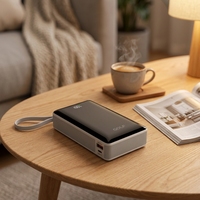 Batterie externe portable haute capacité OEM, batterie polymère universelle, charge rapide PD 22,5 W, mini batterie externe 20000 mAh avec câble