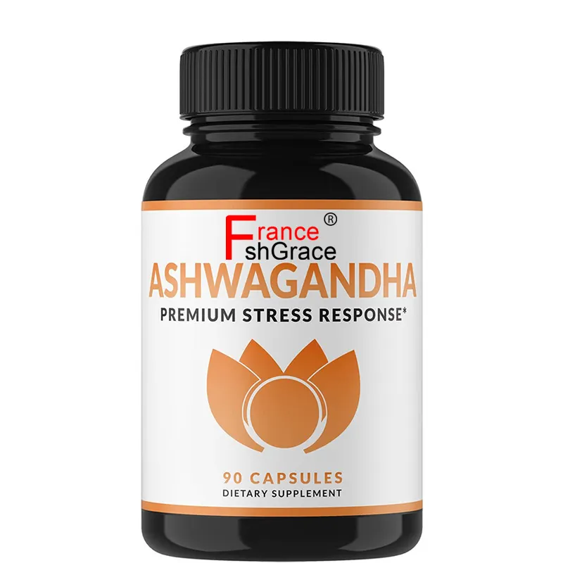 Natürliches Ashwagandha-Wurzelpulver Pfeffer-Extrakt Unterstützung Anti-Anxiety-Energie-Booster-Supplement Ashwagandha-Kapseln