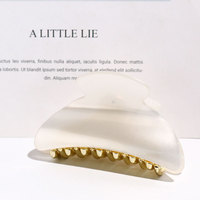 XinMei – pinces à cheveux élégantes, grande pince à cheveux pour femmes, cheveux épais, lustre métallique, pince à cheveux en acétate, grande pince à cheveux simple et solide