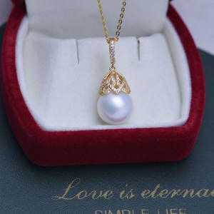 Wholesale 11-12mm Freshwater Round Pearl <b>Pendant</b> Charm Strong <b>Light</b> Fine Flaws S925 Silver Fashion for Female <b>Three</b> Lives <b>Three</b> - Product Image 1