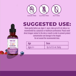 Gouttes de soutien immunitaire à marque privée, liquide oral biologique à base de sureau, 30 ml pour adultes - Product Image 2