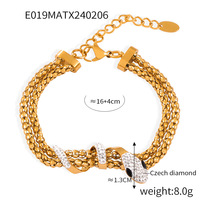 Ensemble de bijoux élégant en acier inoxydable avec chaîne à motif en spirale sertie de diamants