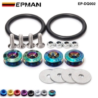 EPMAN Rondelles de fixation rapide pour pare-chocs et couvercles de coffre de voiture - Fixations en aluminium style JDM EP-DQ002