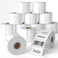 Rollo de etiquetas térmicas directas de 2,25x1,25 pulgadas de alta calidad personalizado, pegatina de código de barras en blanco de Color, uso de papelería gratuito permanente