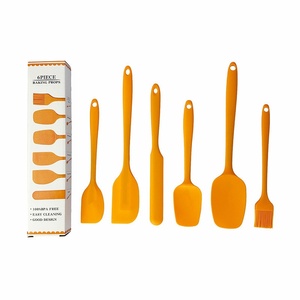 Espátula de silicona, brocha para aceite, juego de utensilios para barbacoa y repostería, espátula para crema de tartas, raspador, juego de herramientas de repostería de plástico moldeado por soplado - Product Image 4