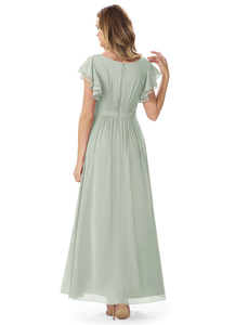 2025 estate <span class=keywords><strong>elegante</strong></span> <span class=keywords><strong>donna</strong></span> <span class=keywords><strong>donna</strong></span> manica corta in Chiffon modesto sposa damigella d'onore abiti Maxi - Product Image 6