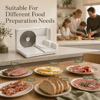Trancheuse alimentaire pliable 100W, lame électrique en acier inoxydable pour viande, fromage, pain, cuisine domestique, usine OEM ODM
