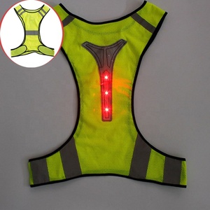 High Quality Running <strong>Bike</strong> Motorcycle <strong>Flashing</strong> Red Led Reflective Safety Green <strong>Vest</strong> - Product Image 4