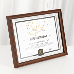 Khung Ảnh Thủ Công Gỗ Màu Nâu Tùy Chỉnh Khung Ảnh Chứng Nhận A4 Chứng Nhận Giấy Chứng Nhận Giấy Chứng Nhận Sử Dụng Kép Nền Và Tường - Product Image 2
