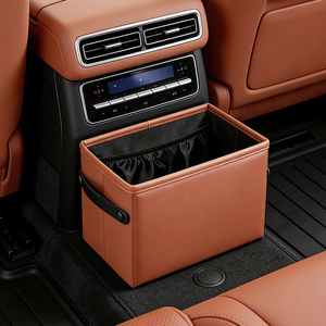 Bote de Basura Portátil para Auto, de Cuero, Impermeable, Plegable, para Colgar en el Asiento Trasero, Multifuncional, Marca YECAI - Product Image 4