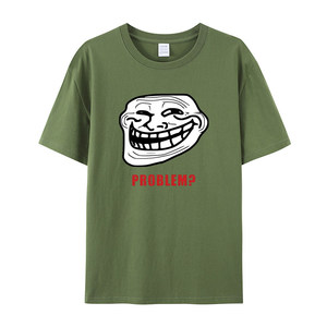 T-shirt à manches courtes pour hommes et femmes, 100% coton, Vintage, drôle, avec motif O-Neck, coupe ample, TROLLFACE MEME <span class=keywords><strong>RAGE</strong></span> - Product Image 2