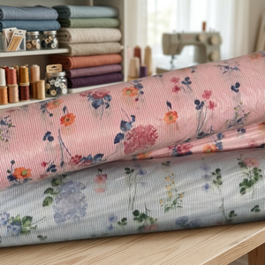 <b>Fabric</b> Stock Lot:Cotton Seersucker Print Woven 58" - Product Image 3