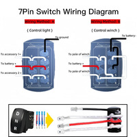 Interrupteur de marche arrière universel 7 broches DPDT étanche ON-Off-ON Rocker 12V-24V pour voiture Rv