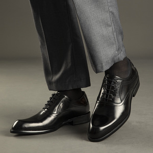 Nouvel arrivage transfrontalier quatre saisons, chaussures en cuir formelles minimalistes britanniques pour hommes, grandes tailles, à lacets, décontractées et élégantes - Product Image 3