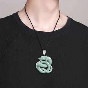 หยกธรรมชาติหยกน้ำเงินรูปมังกรจี้หยก UNISEX ดีไซน์ดั้งเดิมสไตล์จีนของขวัญพร้อมใบรับรองการประเมินราคา LP80 - Product Image 4