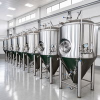 Équipement de fermentation commercial Cuves de fermentation de vinaigre de fermenteur conique à double paroi de glycol 1000L
