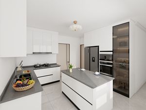 Meubles de cuisine modernes SANTOPOVA avec armoires de base, portes en mélamine sur contreplaqué, matériaux de construction en MDF laqué - Product Image 2