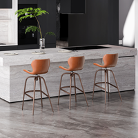 Tabouret de bar rotatif italien minimaliste de luxe léger, cadre en acier au carbone, hauteur réglable, montage facile pour usage domestique