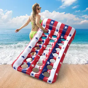 Inflatable Fabric Pool Float with Headrest, Ultra-Comfort Cooling Inflatable Pool Floats for Adults
