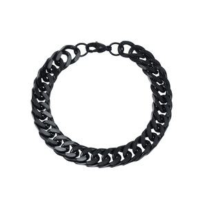 Pulsera de acero titanio con cadena cubana de estilo hip-hop punk, moderna, para hombre, de acero inoxidable, con cadena de seis lados, estilo europeo y americano. - Product Image 4