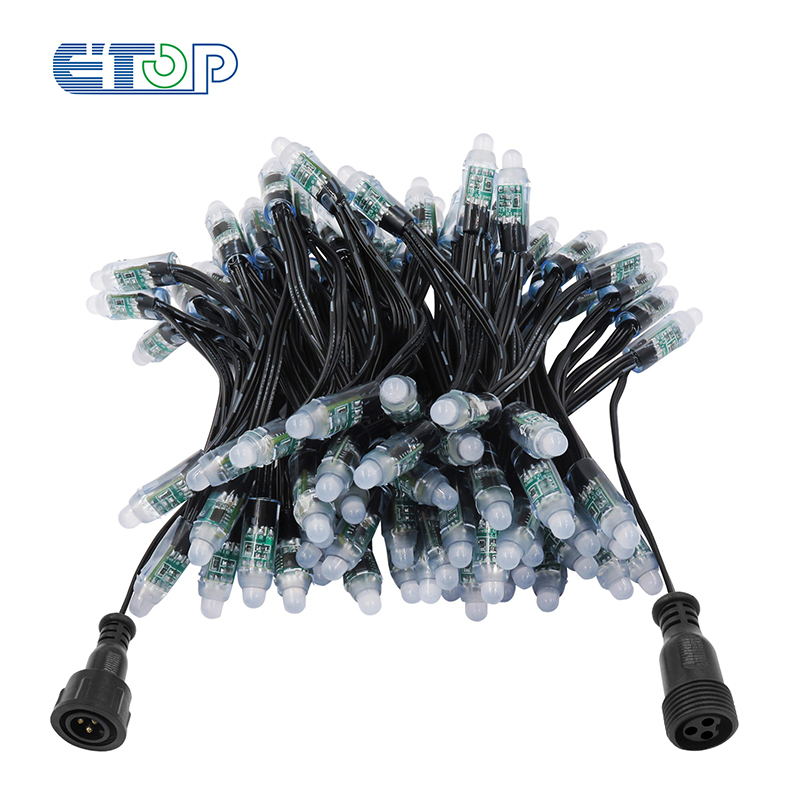Free Shipping 3000 Rgb Full Color Led 12mm 12v Black Ip68 Smart Bullet Nodes pixel Lights with Raywu Pigtails