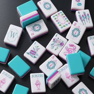Jeu de Mahjong américain en acrylique bleu <span class=keywords><strong>Paris</strong></span> Candy, design luxueux, portable, pour 4 joueurs, idéal pour le divertissement et le poker – Vente chaude - Product Image 1