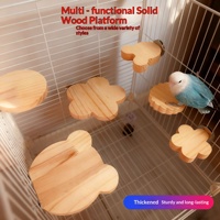 Plateforme d'escalade en bois épaissie et durable, motif pivoine et peau de tigre, en forme d'éventail, compatible cage à oiseaux, pour hamsters (livraison directe)