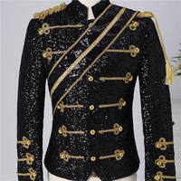 Performance Costume Smoking Blazer Hommes Adulte Paillettes Cour Européenne Style Paillettes Costume De Mariage Veste Costume De Scène Plus La Taille 6XL