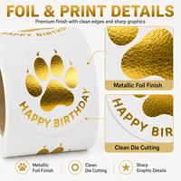 Étiquettes personnalisées en feuille d'or pour aliments pour animaux de compagnie, autocollants blancs en BOPP découpés à la forme pour sacs, boîtes et bocaux de friandises, impression OEM