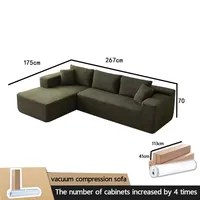 Ensemble de canapés modulaires en forme de L pour la maison, entièrement en mousse, emballage sous vide pour appartement et salon