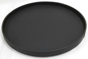Bandeja redonda clásica negra con diseño de piel sintética - Product Image 2