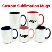Mug en porcelaine bicolore 15oz personnalisable avec logo, compatible lave-vaisselle et micro-ondes, sans BPA, vente en gros