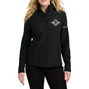 Chaquetas blandas de concha bordadas personalizadas para mujer, ropa de trabajo L720 con textos de logotipo, sin C y recicladas - Product Image 1