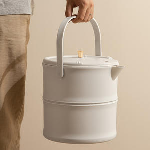Seau à thé avec couvercle, forme cylindrique, pour service à thé Kung Fu, séparation sec-humide, filtre de drainage, collecteur de résidus de thé - Product Image 4