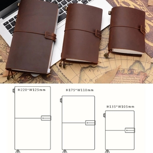 OEM Crazy Horse Skin Genuine <strong>Leather</strong> Hand Made <strong>Diary</strong> with Hand Made Paper Book Cover Vegetable Tanning Product - Product Image 5