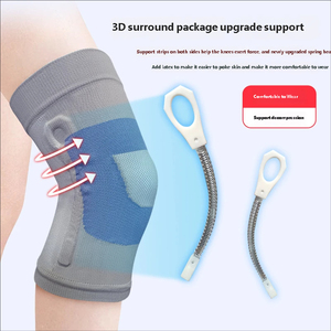 Genouillère Élastique Gris Bleu Color Block pour Hommes – Soutien de Compression pour Yoga, Course à Pied, Cyclisme et Récupération - Product Image 1