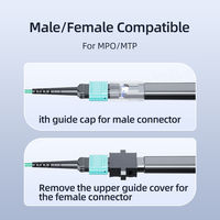 Stylo de nettoyage de fibres optiques à un clic pour connecteurs MPO MTP – Outil de nettoyage des extrémités à pression unique pour connecteurs mâles et femelles