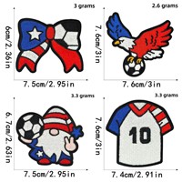 Meixin Stock Cross-Border 2026 Patch en tissu non tissé PU brodé au fil, motif Football Américain, pour vêtements, bagages et chapeaux