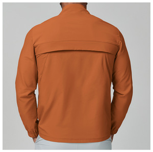 Veste athlétique unie pour <span class=keywords><strong>homme</strong></span> à col montant, coupe-vent décontracté zippé, idéale pour la course, la gym, le fitness et les activités sportives en extérieur, légère et résistante au vent - Product Image 2