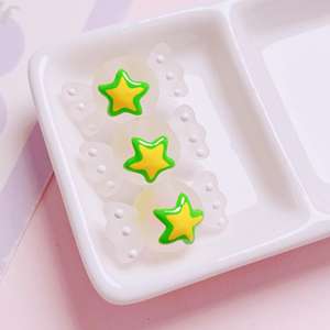 Nueva llegada pentagrama pintado a mano DIY Cadena de teléfono móvil acrílico plástico Lucite cuentas moderno Color colisión azúcar esmerilado - Product Image 3