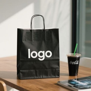 Bolsa de Embalaje de Lujo Personalizada para Ropa, Bolsa de Regalo Negra, Bolsas de <span class=keywords><strong>Papel</strong></span> para Compras con Asas para Ropa - Product Image 3