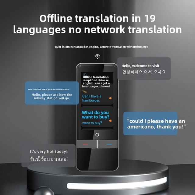 F6 Smart Voice Translator Wi-Fi Offline Mode Photo Translation Zinc Alloy Android OS Portable AI for International Travel