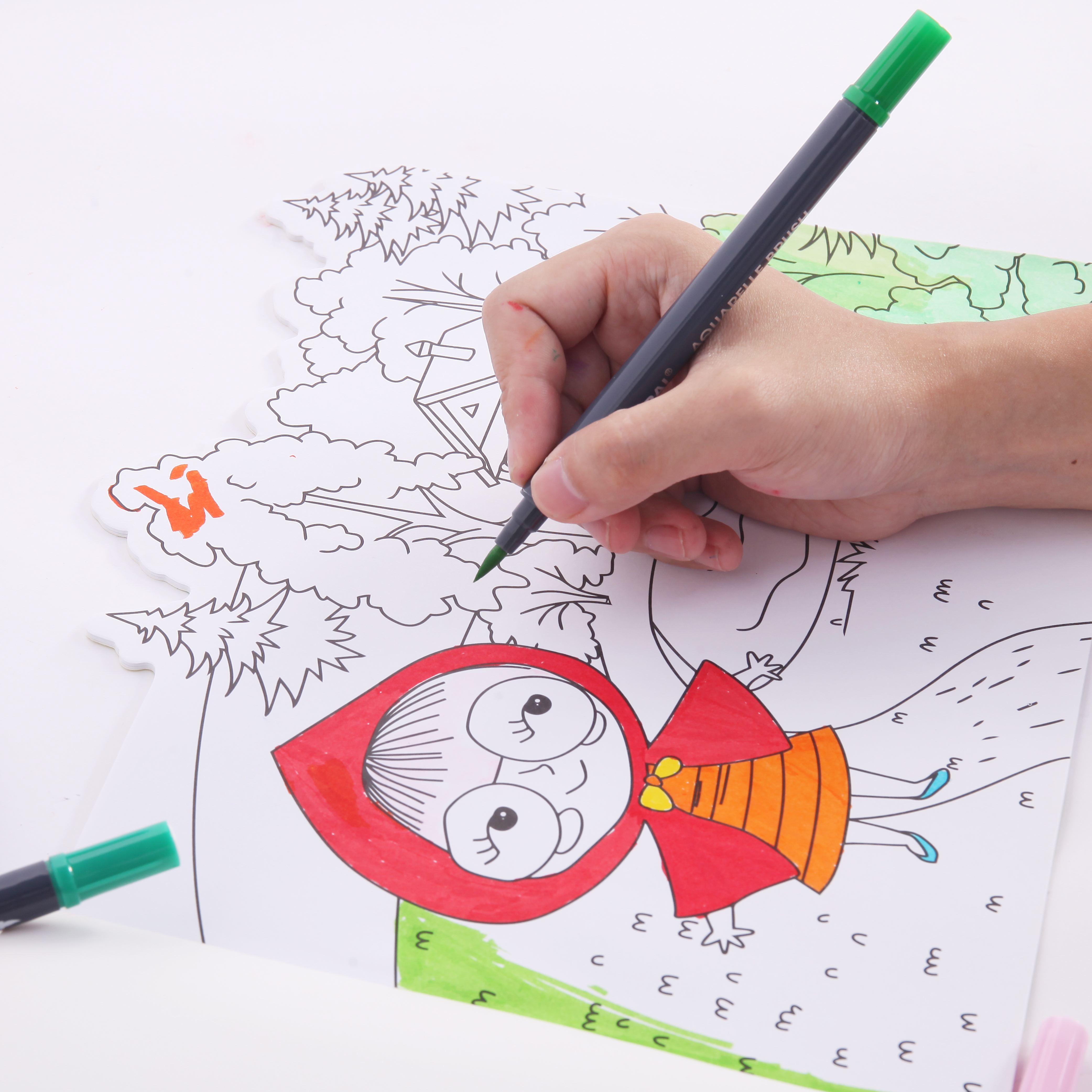 Оптовая продажа маркеров-ручек с двойным наконечником, 12 тонких и акварельных маркеров-кистей