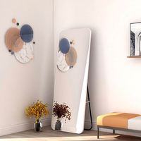 Miroir sur pied pleine longueur personnalisable or/noir moderne pour usage cosmétique dans la chambre et le dortoir (vente en gros)