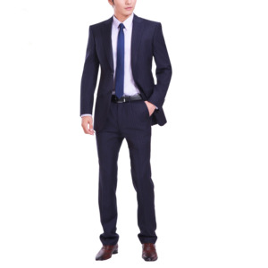 <span class=keywords><strong>Blazer</strong></span> da Uomo per Abbigliamento da Ufficio, Giacca a Righe <span class=keywords><strong>Blu</strong></span> Navy, <span class=keywords><strong>Blazer</strong></span> Slim Fit da Uomo - Product Image 4