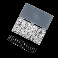 300 faux ongles transparents en PMMA, forme amande, multi-tailles, pour extensions en salon, logo personnalisable, vente en gros