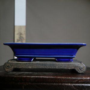 Maceta rectangular de cerámica para bonsái, esmaltada en verde, poco profunda, para exhibición en escritorio. - Product Image 3